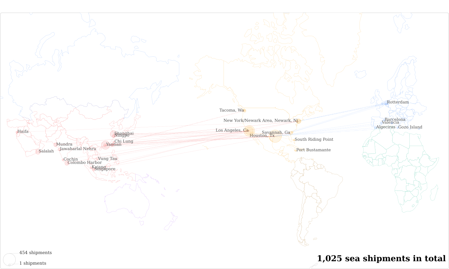 Simplex Time Recorder's Imports Per Country Map