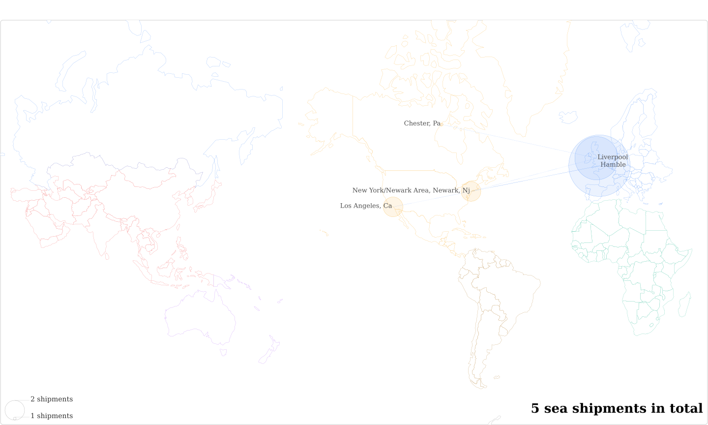 Sweaty Betty Usa's Imports Per Country Map