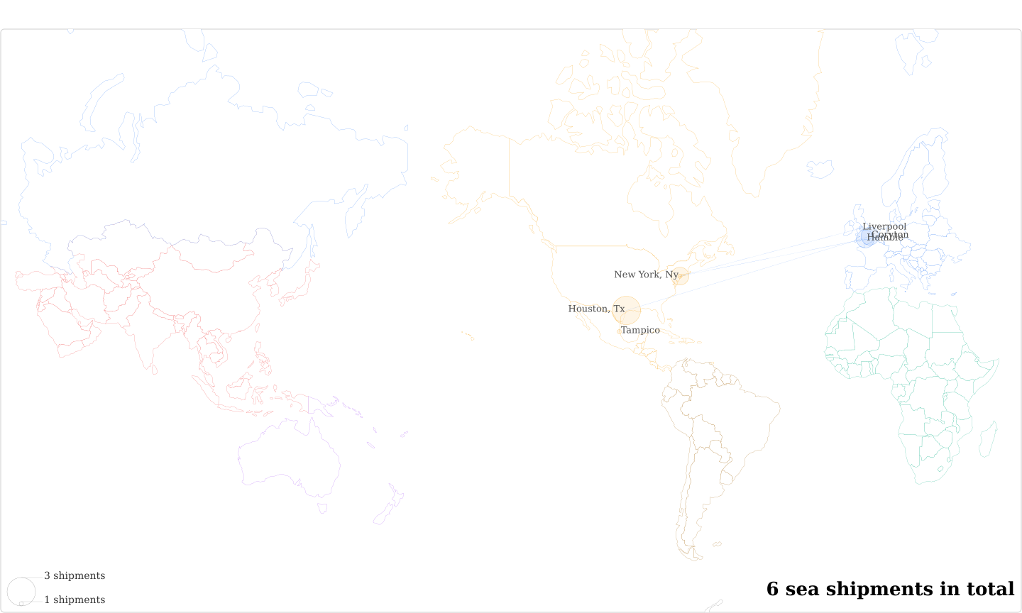 Bella Figura's Imports Per Country Map