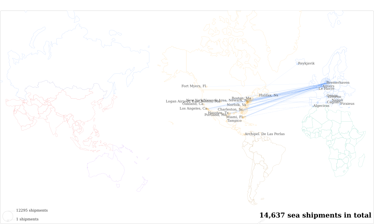 Contitech Vibration Control's Imports Per Country Map